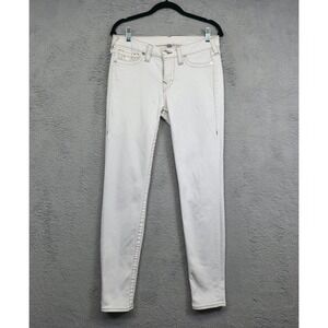 True Religion Jeans Womens 30 White Stretch Denim Hi Rise Skinny Stretch Comfort